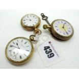 A 9ct Gold Cased Ladies Fob Watch, the white dial with black Roman numerals, the movement stamped "
