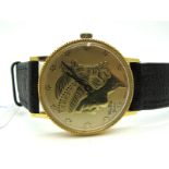 MuDu Geneve; A Vintage Liberty Gent's Wristwatch, on a strap.