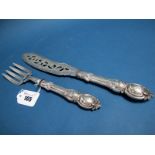 A Highly Decorative Pair of Matched Hallmarked Silver Fish Servers, J.G, Birmingham 1854, 1855,