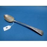A Hallmarked Silver Old English Pattern Basting Spoon, W.E, London 1807, initialled, 30.5cm long.