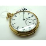 Elgin; A 9ct Gold Cased Openface Pocketwatch, the signed dial with black Roman numerals and