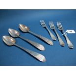 A Set of Three Irish Hallmarked Silver Table/Serving Spoons, John Pittar, Dublin 1802, each with