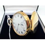 Waltham; A 9ct Gold Cased Openface Pocketwatch, the signed dial with black Roman numerals and