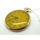 Zentih; A Slim Openface Pocketwatch, the signed dial with Arabic numerals and seconds subsidiary