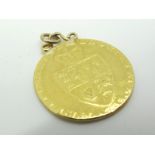 A Full Guinea Coin, (worn) converted into a pendant (8.3grams).