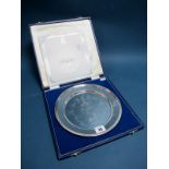 A Hallmarked Silver Limited Edition Royal Commemorative Plate, R&D, London 1977, numbered 176/2000