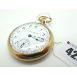 Burlington Special; A Gold Plated Cased Openface Pocketwatch, the signed dial with black and red