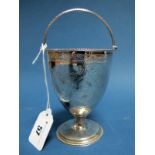 A Hallmarked Silver Swing Handled Sugar Basket, (maker's mark indistinct), London 1782, of