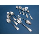 A Set of Six Part Hallmarked Silver Old English Pattern Teaspoons, (possibly William Sumner)