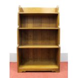A 'Yorkshire Critters' Style Oak Open Bookcase, with four fixed shelves, stepped sides, each