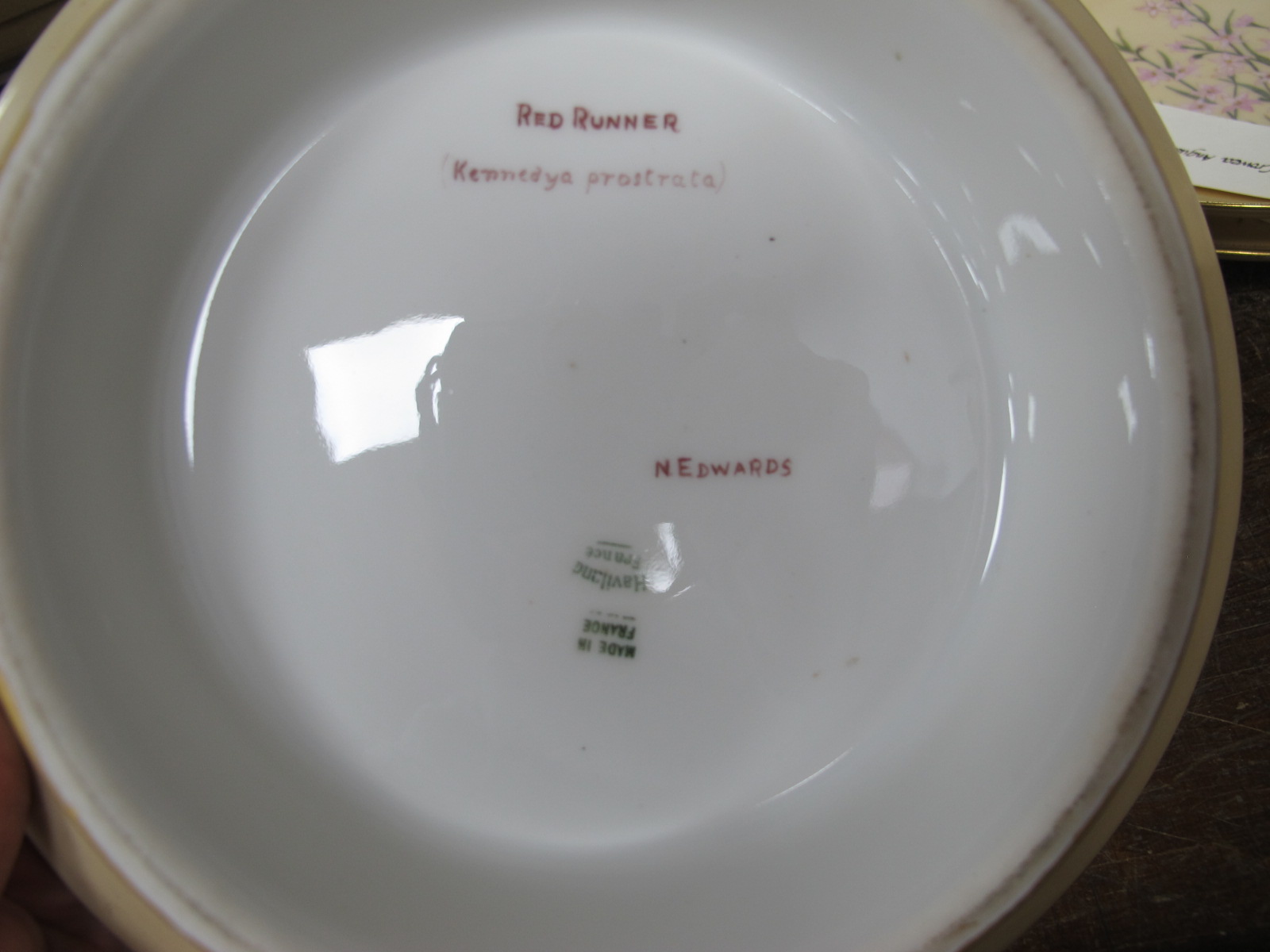 An Early XX Century Haviland Limoges Porcelain Dessert Service, each piece painted by N. Edwards - Image 5 of 6