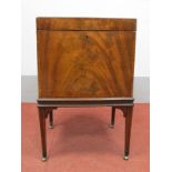 An XVIII Century and Later Mahogany Wine Cooler, with crossbanded top and fascia, with leaded