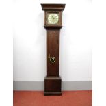 An Early XVIII Century Oak Longcase Clock, Joseph Shepard, Sheffield, hood with embattled frieze,
