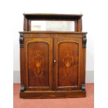 A XIX Century Inlaid Rosewood Chiffonier, with three-quarter gallery to crossbanded shelf, reeded