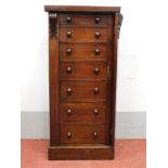 A XIX Century Mahogany Wellington Chest, with seven graduated drawers on a plinth base, 105cm