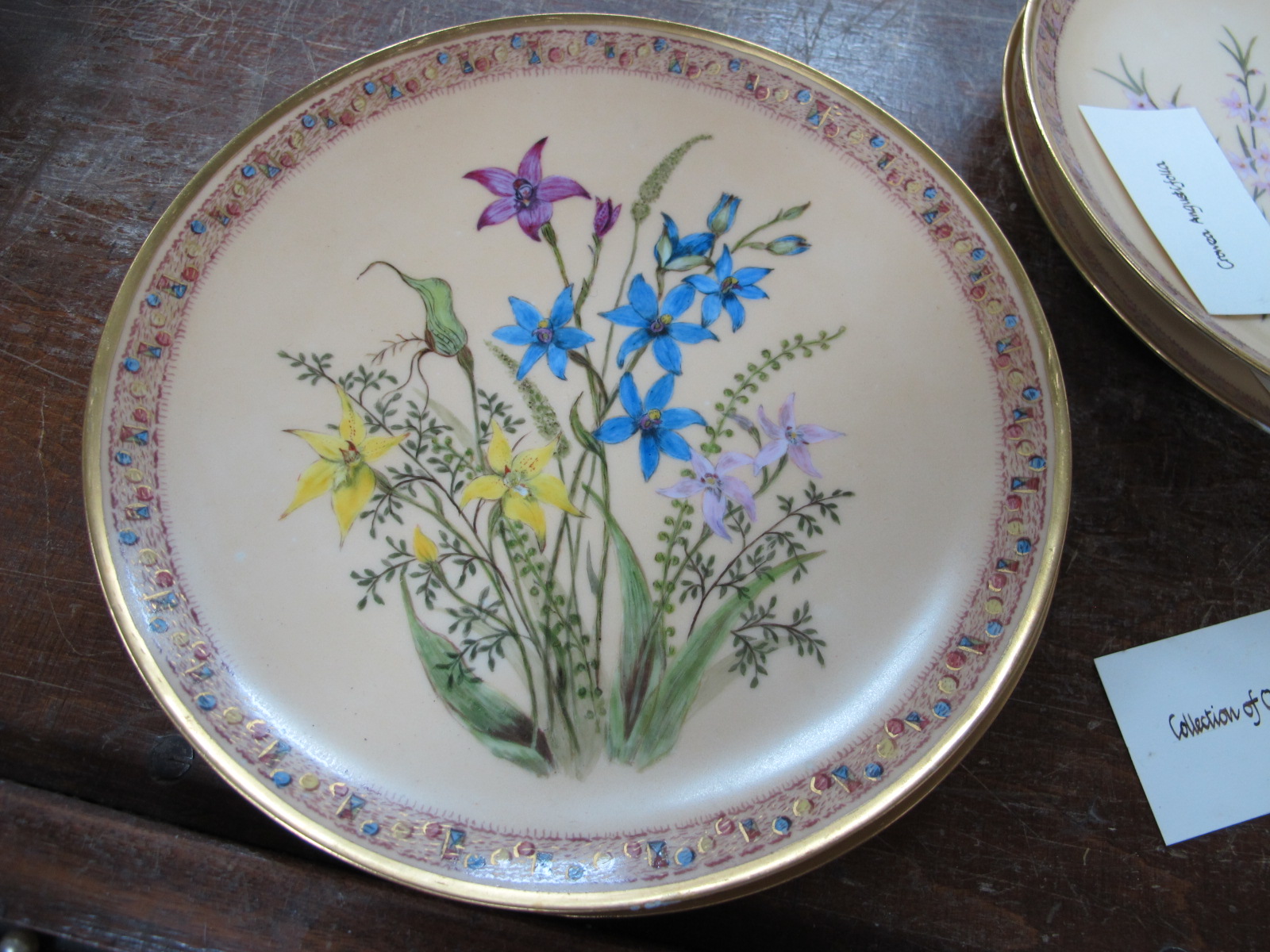 An Early XX Century Haviland Limoges Porcelain Dessert Service, each piece painted by N. Edwards - Image 2 of 6