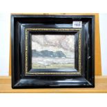 •MANNER OF PAUL HENRY (1877-1958) *ARR Rocky Seascape, oil on board, signed lower left, 11 x 15cm.