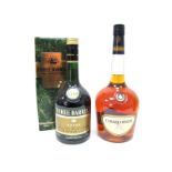 Cognac - Courvoisier Cognac V.S., 1 litre, 40% Vol.; Three Barrels V.S.O.P. Brandy, 70cl, 40%