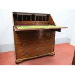 An XVIII Century Mahogany Bureau Bookcase, with fall front to fitted interior, four long drawers