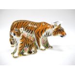 A Royal Crown Derby Paperweight 'Sumatran Tigress', gold stopper, date code for 2009, 19cm high;