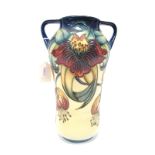 A Moorcroft Pottery Twin Handled Vase, painted in the 'Tiger Lily' design by Nicola Slaney,