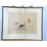 BASIL NIGHTINGALE (1864-1940) 'Whoosoop' Hunting Scene, pastel, watercolour and charcoal, inscribed,