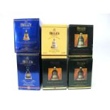 Whisky - Six Bell's Commemorative Bell Decanters, including for Christmas's 1993, 1994, 1995 &