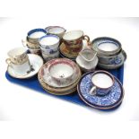 A Collection of Mainly English Tea Ware, some decorated in the chinoiserie style, including a