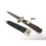 A Mappin Brothers of Sheffield, Queens Cutlery Works Dagger, antler handle with double edged