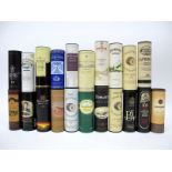 Twenty-One Boxed Whisky Miniatures - including Clan Campbell, Bowmore, Aberfeldy, Edradour,