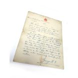 Royalty Interest; A Facsimile Letter, dated 1918, from King George V, handwritten, 39325 - Pte