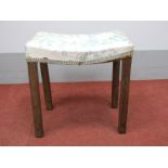 A George VI Coronation Limed Oak Stool, stamped "B. North & Son, West Wycombe" to stretcher, 46