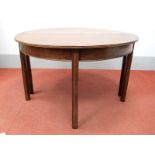 An XVIII Century Mahogany 'D' End Dining Table, on moulded and chamfered legs (with central leaf) (