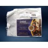 Royal Mint United Kingdom 2006 Gold Bullion Half Sovereign, carded and within sealed Royal Mint