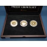 A Westminster Issue, The Sapphire Coronation Anniversary Gold Proof Crown Set, (three coins),