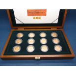 The Royal Mint United Kingdom Three Monarchs, The Sovereign Mint Mark Set, Twelve Gold Sovereigns,