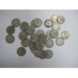 Three Pounds (Total Face Value) of Pre-1947 Silver Florins/Two Shillings, all from circulation and