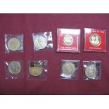 Eight Isle of Man and Gibraltar Coins, to include Isle of Man £2 1996, Five Pounds 1997, 1996,