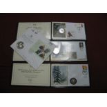 Four Harrington and Byrne Philatelic/Numismatic Covers, including Gibraltar 2018 Christmas fifty