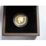 The Royal Mint 2008 UK Britannia Quarter Ounce Gold Proof Coin, certified No.0562, boxed.