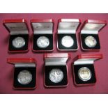 Seven Cased Isle of Man, Gibraltar Crown Sized Coins, to include IOM 1995 'Aircraft of World War