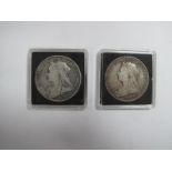 Two Queen Victoria Silver Crowns Both Veiled Head, 1899, 1900