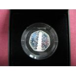 The Royal Mint 2009 UK Kew Gardens Fifty Pence Silver Proof Coin, accompanied by certificate of