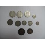 Eleven GB Pre-Decimal Coins, to include George III Penny 1807 (good detail to portrait), George