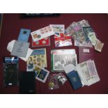 An Assorted Collection of Coins, cigarette cards, banknotes, empty coin albums, Royal Mail