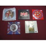Five Royal Mint United Kingdom BU Coin Collections 1995, 1996, 1997, 1998, 2000.