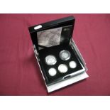 The Royal Mint United Kingdom Silver Peidfort Set 2010, five coins including London and Belfast