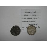 Two Old English Hammered Coins, to include Henry III (1216-1272) Long Cross Penny.