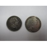 Two George III Silver Shillings, 1787, 1816.