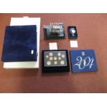 Royal Mint United Kingdom Proof Coin Collection 2004, two empty coin presentation cases, Royal